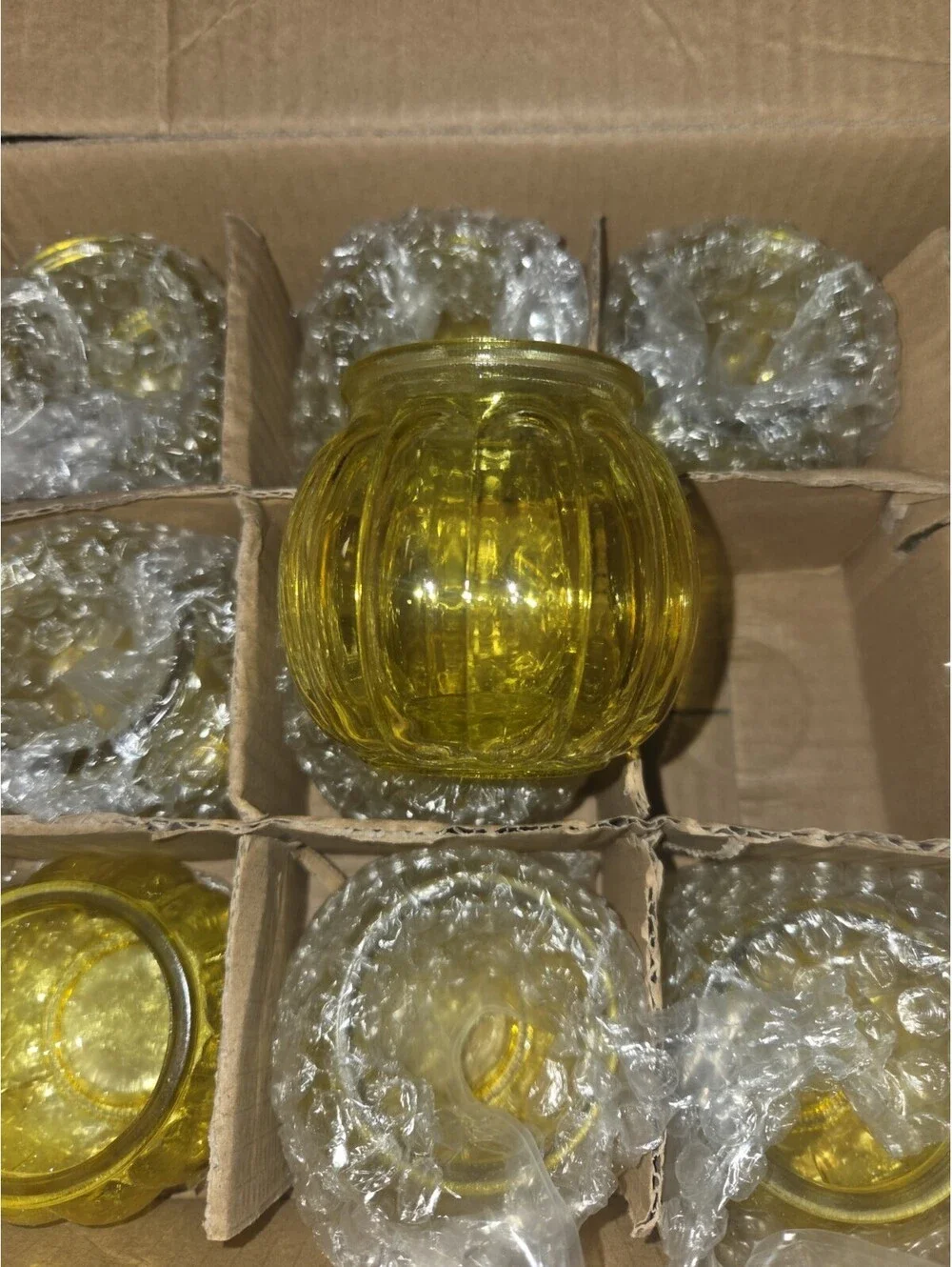 Pumpkin glass candle holders 12